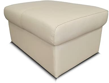 Quattro Meble Creme Echtleder Hocker aufklappbar mit Stauraum Leder MDR Cream Sitzhocker Rindsleder Sitzwürfel Fußhocker Polsterhocker Echt Leder Puff Model NT 2p (75 x 55 x H- 40 cm)