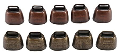 Bzocio 10 Piezas Campanas PequeñAs de LatóN para Pastoreo de Ovejas,Caballos y Vacas Campana Retro de Cencerro para Caballos, Ovejas Que Pastan Cobre, Campanas de Vaca Fabricante de Ruido