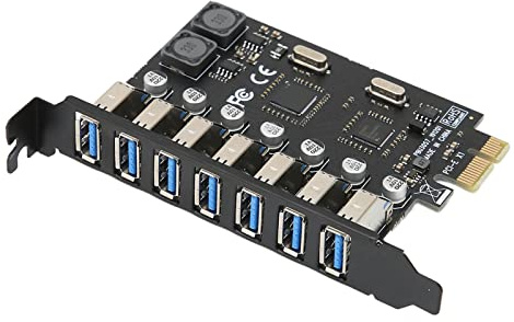 PCI E auf USB 3.0 7 Port Erweiterungskarte, PCI E auf USB Sieben Port Hochgeschwindigkeits Desktop Erweiterungskarte für Windows XP/7/8/8.1/10 und 32/64 Bit