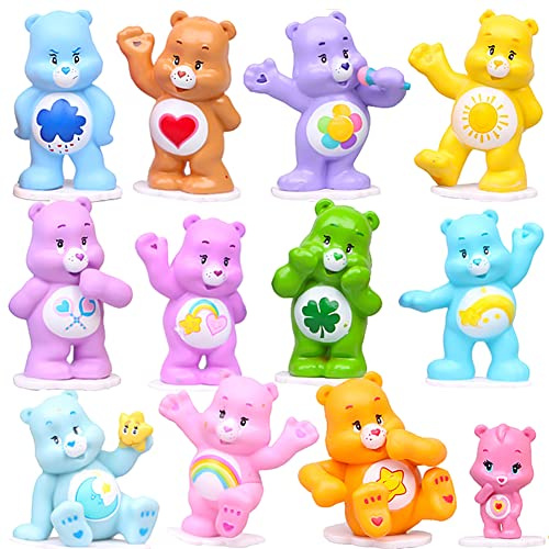 IOSCDH 12pcs Bärchen Farben Cartoon Bär Cake Topper, Niedlichen Harz Bär Doll dekoration,Mini Figuren,Kuchen Ornament, Party Dekoration Cake Topper,Desktop Zubehör Verzierung(Zufällige Farbe
