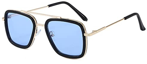 RCJOLLZ Occhiali da Sole Iron Man Tony Stark per Bambini e Ragazze, Modello Unisex, 5-12 Anni, Stile Punk, Polarizzati, UV400, Oversize, Montatura in Metallo