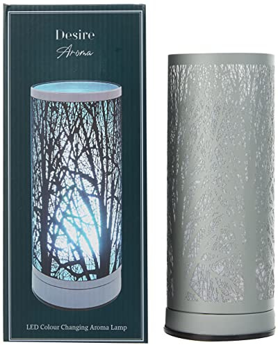 lesser and pavey LP46141 Desire LED Aroma Lamp | Cylindrical Tree Of Life design | 1 Piece | Grey | 11 cm x 11 cm x 26 cm