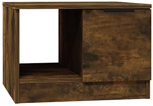 vidaXL Coffee Table Living Room Furniture Couch Sofa End Side Center Tea Accent Telephone Table with Compartment Smoked Oak Engineered Wood