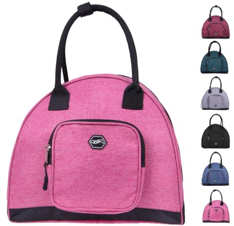 netproshop Klassische Reithelmtasche 25x32x28cm Unifarben 300D wasserabweisend, Farbe:Pink