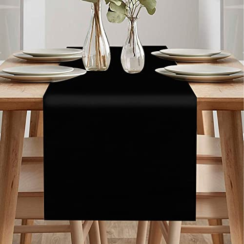 Modern Decorative Waterproof Table Runner | Fits Kitchens, Dining Rooms & Parties (40*140 cm, Black)