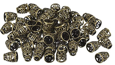 QUARKZMAN 80 Stück Einloch Kordelenden Kordelstopper Glockenstopper Kordelverschluss Seilbefestigungsenden Stopper Seilschlösser für Rucksäcke Schnürsenkeltaschen Kupfer
