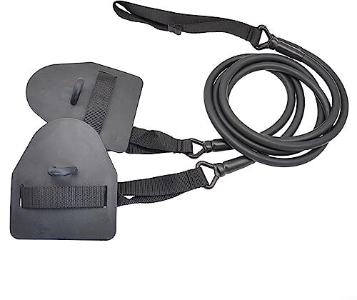 Schwimmarm-Krafttrainer, Schwimmpaddel-Trainingsgerät, Handgewebt, elastischer Spanngurt, Widerstandsbänder, Set - Schwarz