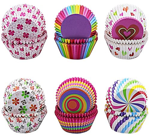 XWCHASA - Juego de 300 moldes para magdalenas y magdalenas, moldes de papel para magdalenas y magdalenas, mini moldes desechables para magdalenas, XWB3496A