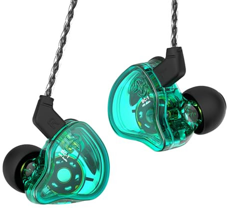 CCZ Melody Inear-Kopfhörer, kabelgebunden, Gaming-Ohrhörer, 1DD, 1BA, Hybrid-Treiber, In-Ear-Kopfhörer, IM-Ohrhörer, HiFi-Bass mit Ohrflossen, 4N OFC-Kabel für Drum, Studio, Bearbeitung, PC, Gaming