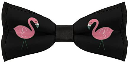 FWJZDSP Rosa Flamingo-Fliegen für Männer, verstellbare, vorgebundene Fliegen, lustige Muster-Fliegen für die Hochzeitsfeier
