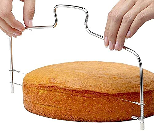 Taglierina per torta regolabile doppio/singolo filo di taglio professionale livellatore per torte in acciaio inossidabile strumento per affettare torte da cucina accessori da forno per principianti