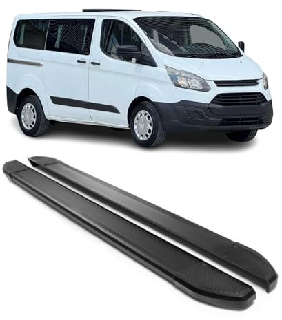 OMAC Trittbretter für Ford Tourneo Custom 2013-2023 L1 Aluminium 2X Schwarz | Seitenschweller, fahrzeugspezifische Passform