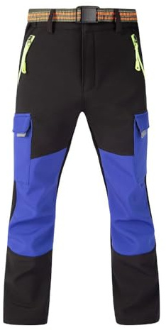 Hpbygstae Pantalones térmicos impermeables para niños y niñas, pantalones de nieve, pantalones de invierno al aire libre, pantalones cargo forrados, pantalones de esquí para niños, #61-azul oscuro,