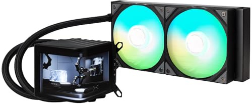 TRYX Panorama ARGB 240 Schwarz | 240mm AIO mit 6,5 AMOLED Display für anamorphe 3D-Effekte, Asetek 8. Gen Pumpe, 280W TDP, ARGB-Lüfter - für LGA 1851/1700/1200/115X & AM5/AM4