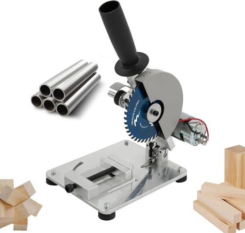 Tragbare Tischkreissäge, Mini Tischkreissäge, 4 Zoll Kreissäge, Einstellbarer Winkel und Höhe, 96W 9000rpm Tischsäge mit 2 Sägeblätter, für Kleine Stahlrohre, kleine Aluminiumplatten, Holzplatten