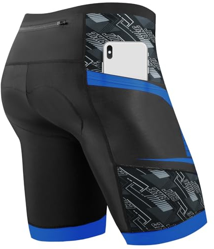 Cycorld Radlerhose Herren mit Sitzpolster 4D, Radhose Herren Fahrradhose Atmungsaktiv Elastische und Schnelltrocknend Bike Hose