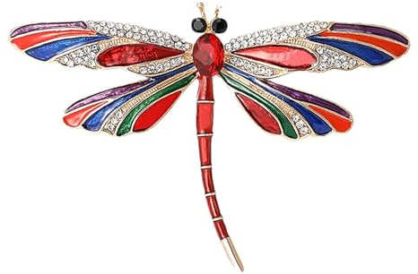 Libellen Brosche - Libellen Anstecknadel | Drachenfliegen Brosche | Tier Anstecker | Legierung Tier Brosche | Insekten Brosche | dragonflyBrosche | Glitzernde Tierbrosche | Emaille Libellen Brosche
