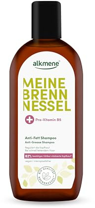 alkmene Shampoo gegen fettige Haare mit Brennnessel 250 ml | Veganes Shampoo fettige Kopfhaut vermindert schnelles Nachfetten - fettiger Ansatz