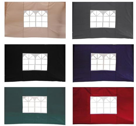 Mojawo Lot de 2 parois latérales pour fenêtre, pavillon pliable en aluminium, revêtement imperméable, 300 x 300 cm, couleur : gris