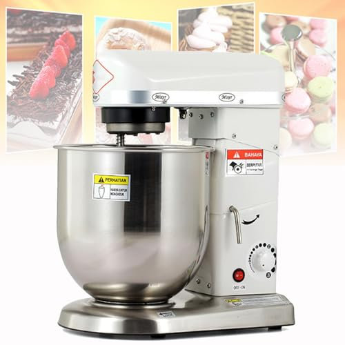 Stainless Steel dough mixer，Whisks & Dough Hooks Electric Stand Mixer, with Dough Hook, 3 Speed Electric Dough Mixer for Bread Cake Pizza Bakery Multifunction Blender(Wit,10L)