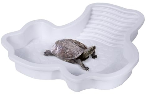 DAWCBVJQ Vasca Per Rettili | Ciotola per Tartarughe con Rampa - Ciotola Per Ammollo Con Rampa, Accessori Per Habitat Terrazza Per Baschero, Decorazione Acquario E Contenitore Cibo Anfibi