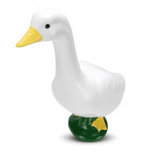 Sxhlseller Veranda Gans Statue, 16,54 Zoll Hohe Große Gartenskulptur, Harzgarten Rasenhof, Innen- und Außen -Entenfigur