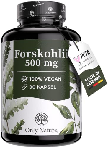 Forskolin 500 mg – 90 Kapseln – Pflanzliche Unterstützung – Hochdosiert mit 20 % Forskohlii – Vegan, Made in Germany & laborgeprüft - Forskolin hochdosiert Blase