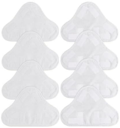 GAOHOU 8X Steam Mop Pads, Reusable Washable Replacement Pads fits for H2O H20 X5 Steam Mop Cleaner Floor Microfibre Head Pads White