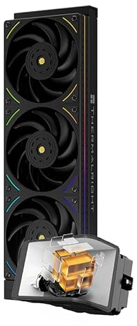 Thermalright Wonder Vision 360 UB ARGB Black AIO CPU Liquid Cooler for AM5/LGA1851/1700, 2400x1080 Resolutions, Magnetic Panel Screen, 3D/2D Video Support