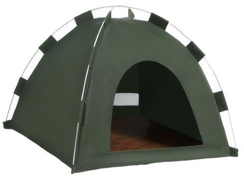 QUXVUIS Outdoor Katzenzelt für Camping, abrieb und Kratzfest, duftend, beruhigend. Tippi Kinderzelt, Indoor Hundehaus für Drinnen, grüner, L 48 * 48 * 42cm