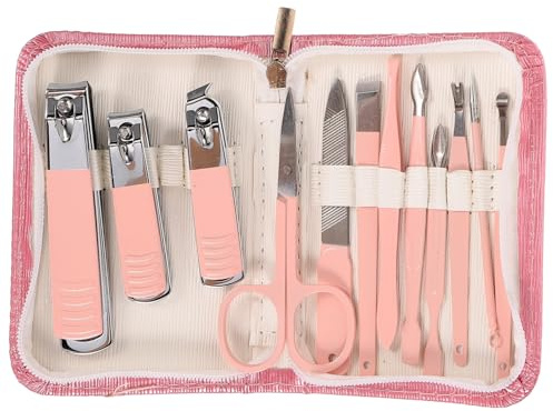 VALICLUD Kit Manucure et Pédicure Professionnel Acier Inoxydable Ensemble Complet avec Étui de Rangement Outil Soin Ongles pour Femmes Coupe-ongles Tranchants et Ciseaux Précis pour Ongles