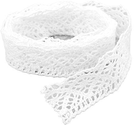 20 metri di nastro di pizzo bianco, nastro di cotone con bordi in pizzo all'uncinetto, nastro di pizzo cucito, pizzo floreale, per confezioni artistiche e artigianali, confezione