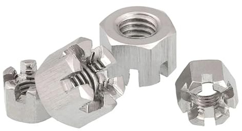 Dado esagonale con intaglio, Dado a castello con intaglio esagonale GB6181 M6-M16 A2-304 Acciaio inossidabile 2 pezzi(M16)