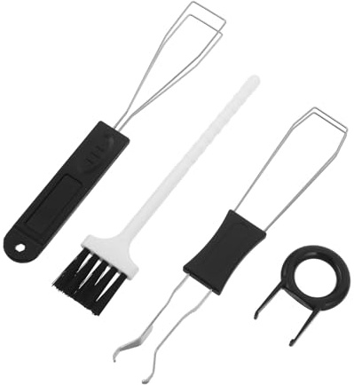 Mikikit Kit D'extraction de Touches Métalliques 4 Pièces Noir, Outil pour Interrupteurs de Clavier Mécanique avec Brosse de Nettoyage, Accessoire Polyvalent pour Entretien et Démontage