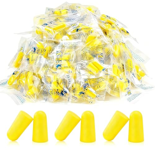 Ferizzia 60 Pares Tapones Oídos Ruido Dormir, Tapones para los Oído | 38 dB SNR Oídos de Espuma Suave, Reutilizables y de Espuma Ultra Suave, para Viajar Estudiar Trabajo, Amarillo