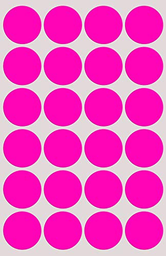 Klebepunkte Neon Pink 25 mm runde Sticker – 2,5 cm Aufkleber 360 Stück von Royal Green