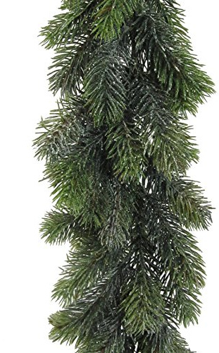 creativ home Künstliche TANNENGIRLANDE, GEEIST ca 180 cm (170 cm). Mit ca 168 Tannen- Trieben. GEFROSTET