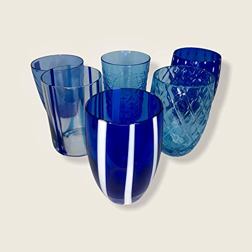 Zafferano - Melting Pot Set 6 Bicchieri Tumbler Misti Blu/Acquamarina