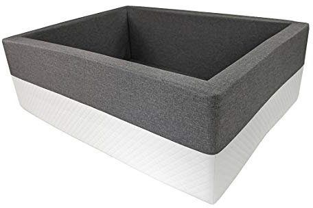 Rainbow Kids - Luxus Bällebad Bällepool Bällebecken Spielbälle Kugelbad Bällchenbad Spielbecken Ball Bällepool TÜV Zertifiziert (90x40 ohne Bälle, Grau-Weiss)