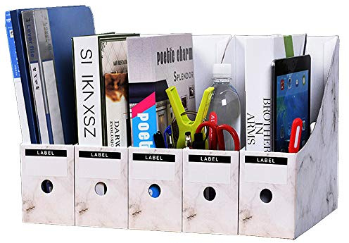 Hggzeg File Magazine Holder, 5 Pack Waterproof Desktop Storage Box A4 Paper Document Organizer for School Dormitory,Office,Home Files Storage (White) | A4 Paper Document Organizer for School Dormitory,Office,Home Files Storage(White)