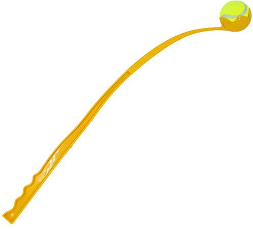 Ballwerfer mit Ball - Hundespielzeug - 70 cm - Ballschleuder Ball Launcher Gelb