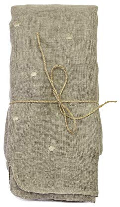 SP S.a.s. Mantovana Lino Naturale Shabby con smerli e Pois (25x45cm)