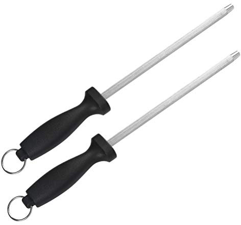 2pcs Chaira Profesional para Afilar Cuchillos de Cocina Afilador de Cuchillos 19cm Afilador de Acero Inoxidable Duradero Fuerte con Mango Antideslizante