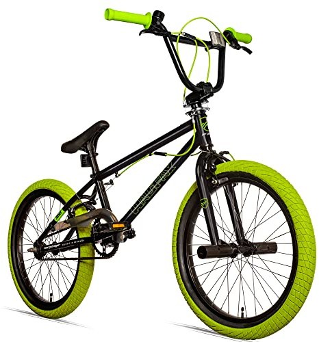Bergsteiger Halifax 20 Zoll BMX Fatbike Freestyle Fahrrad mit 360° Rotor | Mit U-Bremse, 2 Stahl-Pegs, A-Headvorbau und Doppelwandfelgen, ideal ab 120 cm für Freestyle und Street.