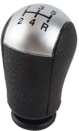 Qiilu Pomo de Cambio de Marchas de 5 velocidades, Perilla pomo de Palanca de Cambios de Coche MT, pomo de Palanca de Cambios, Ajuste Gris para Focus Mondeo MK3