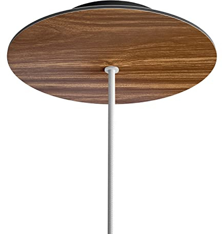 creative cables - Rundes 1-Loch und 4 Seitenlöchern Lampenbaldachin, Rose-One-Abdeckung, 200 mm Durchmesser - Holz, Schwarz