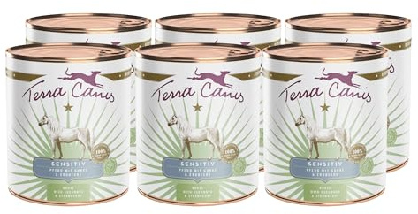 Terra Canis Cavallo con cetriolo, cibo umido Sensitive per cani, 6x800g