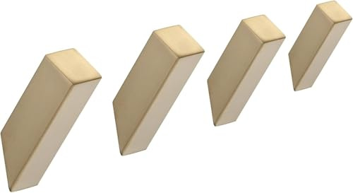 Handtuchhaken Gold Gebürstet 4er-Set – Wandmontage Kleiderhaken, Schwerlast | Vier Haken mit hoher Tragfähigkeit – pflegeleicht, passend für Gästebad, Garderobe, Waschraum, inklusive Zubehör.