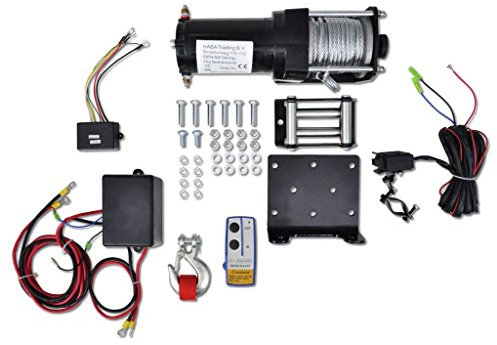 Yongdu 12 V Elektrische Seilwinde 1360kg + Montageplatte Fernbedienung, Aufzug Elektrisch, Elektrische Seilwinde, Elektrischer Seilzug