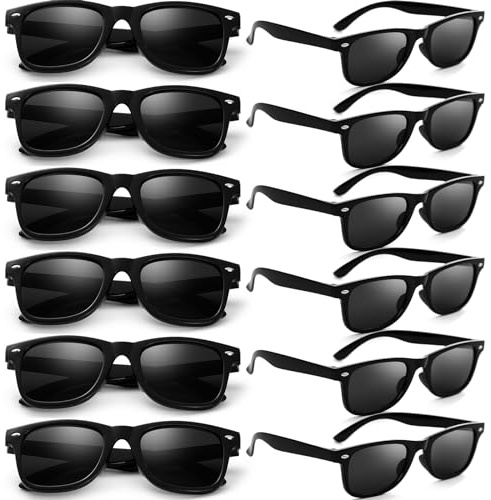 Dwenarry Party Sonnenbrille Schwarz Lustige Sonnenbrillen Set Party Brille Retro Sonnenbrille Für Damen Herren 12 Stücke